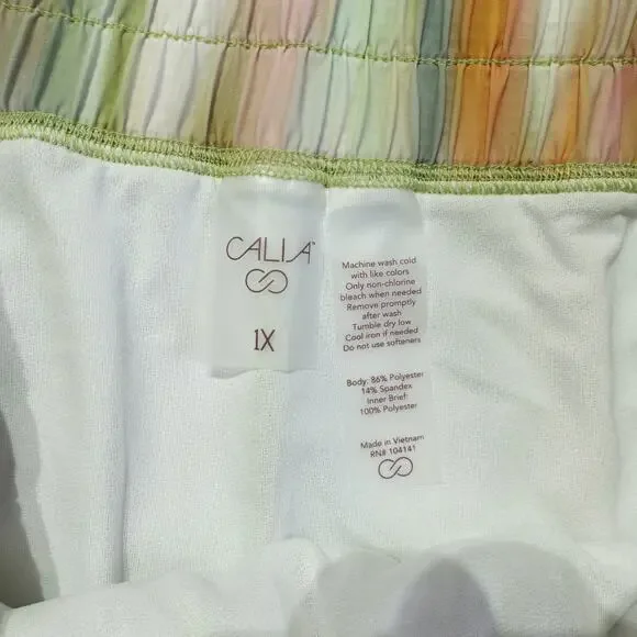 NWT Calia Womens High-Rise Step-Up Shorts Filtered Floral Multi Plus Size 1X - Picture 5 of 7